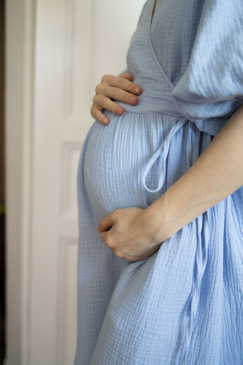 Платье Джульетта мини для беременных и кормящих мам - голубой - 5