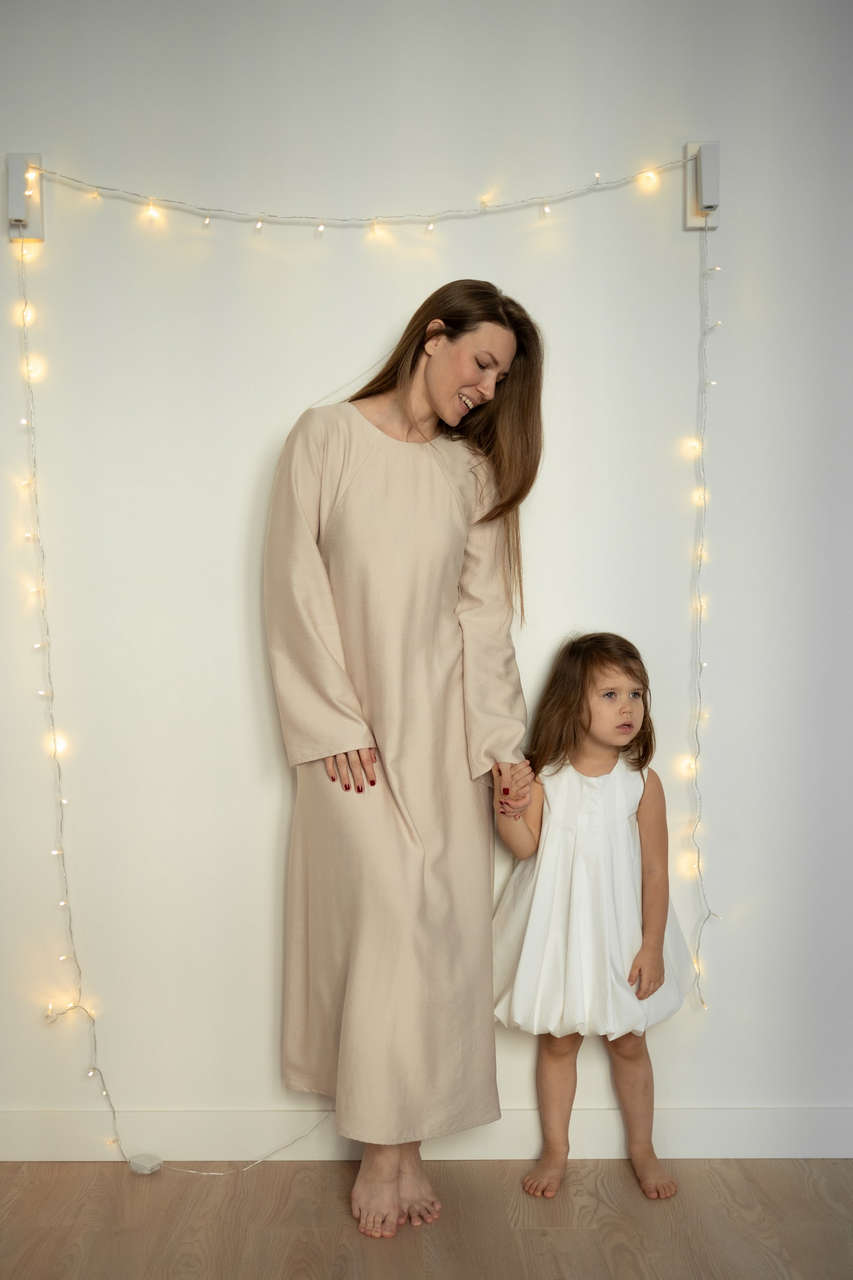 Платье Кейт для беременных и кормящих мам - бежевый - 15
