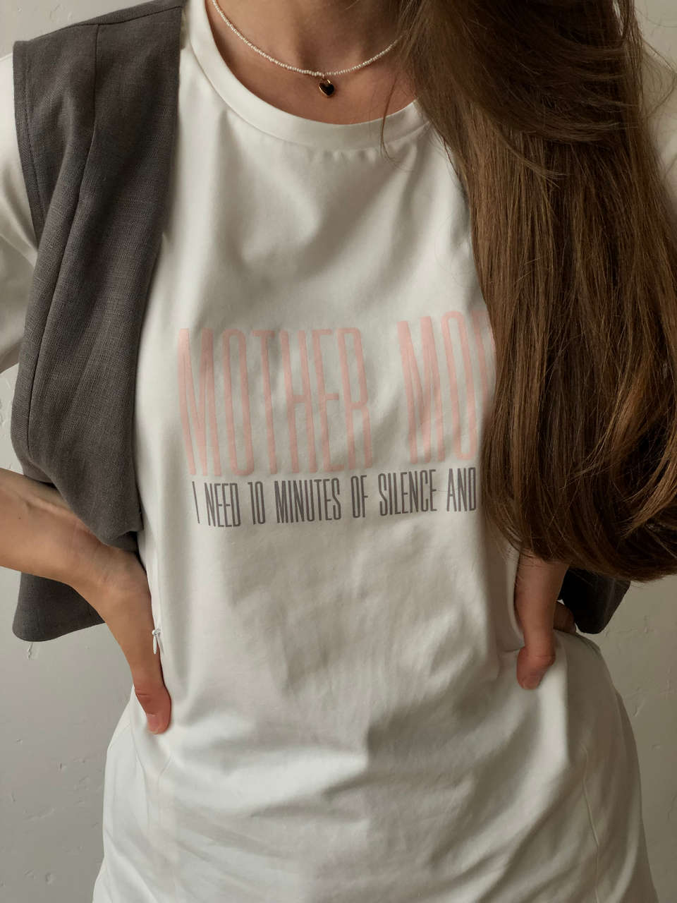 Футболка Mother mode для беременных и кормящих мам - айвори - 2