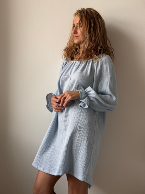Ночная сорочка с рукавом Джейн для беременных и кормящих мам - голубой - 0