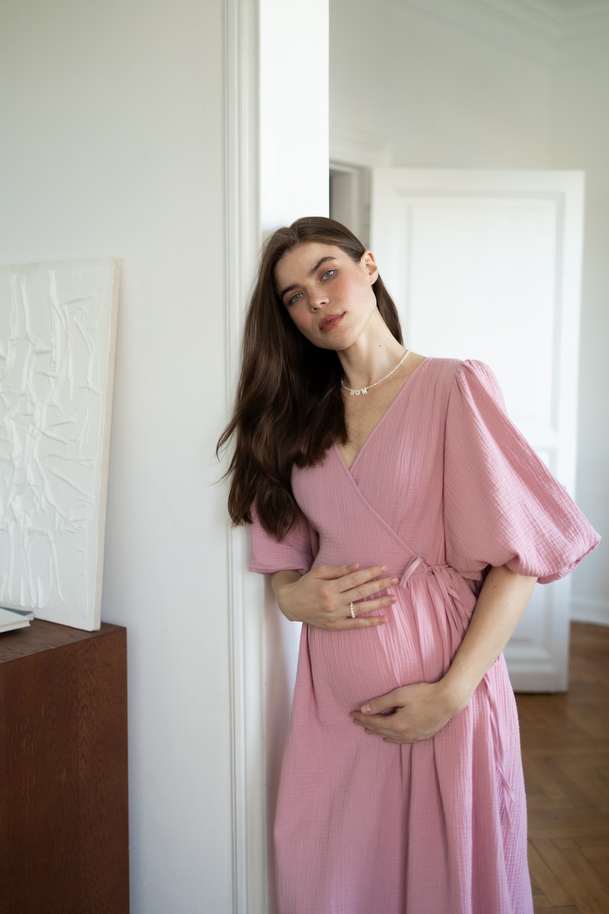 Платье Джульетта для беременных и кормящих мам - пудровый - 9