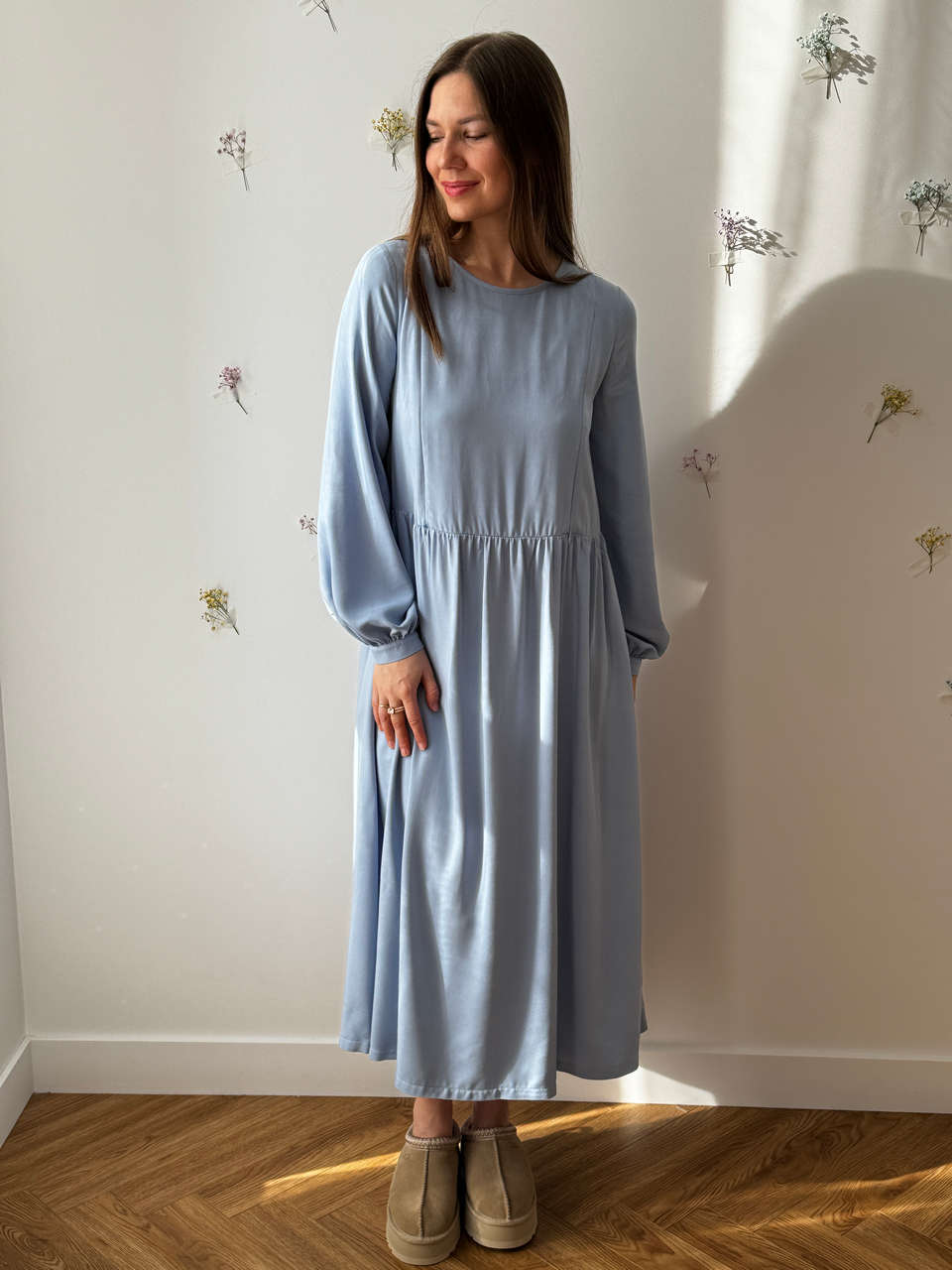Платье Катарина для беременных и кормящих мам - голубой - 10