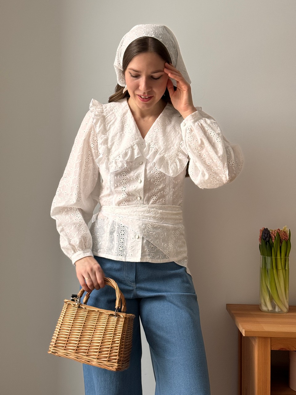Блузка Скарлетт для беременных и кормящих мам - айвори