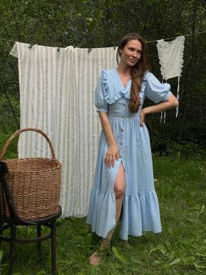 Платье Rose для беременных и кормящих мам - голубой - 0
