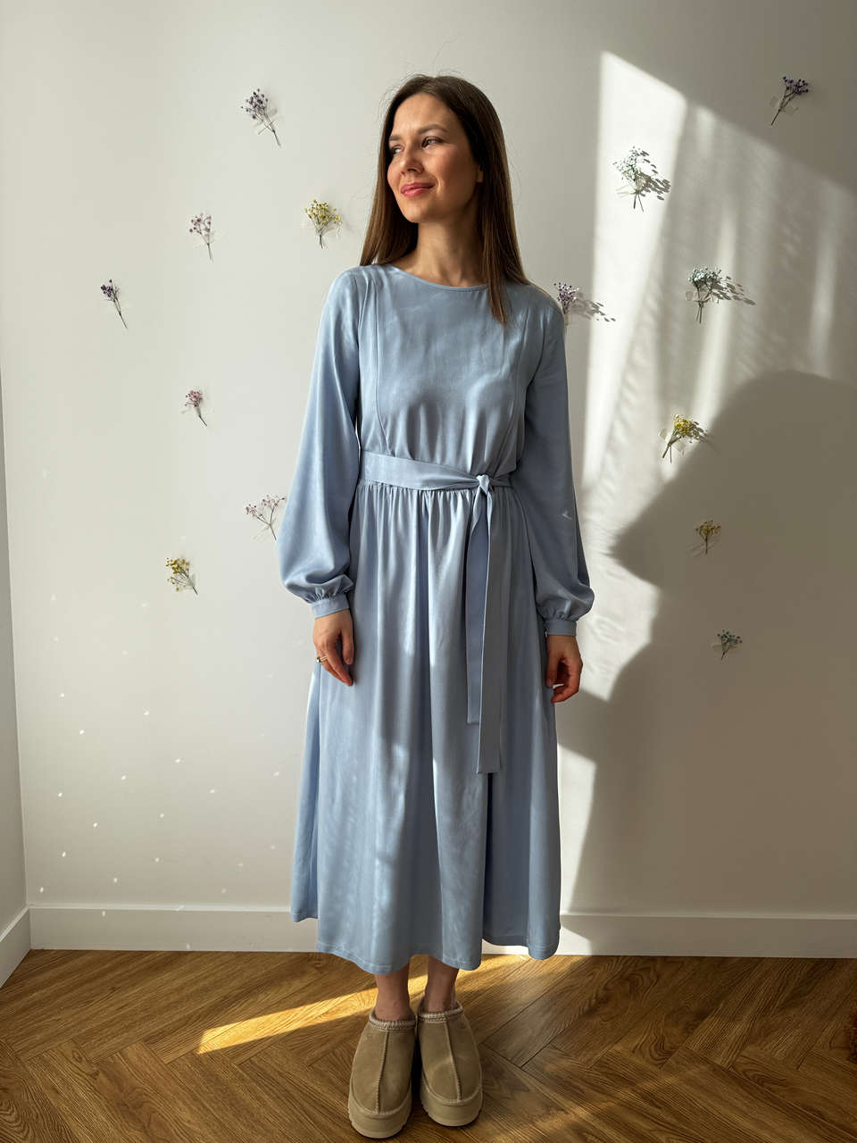 Платье Катарина для беременных и кормящих мам - голубой - 12