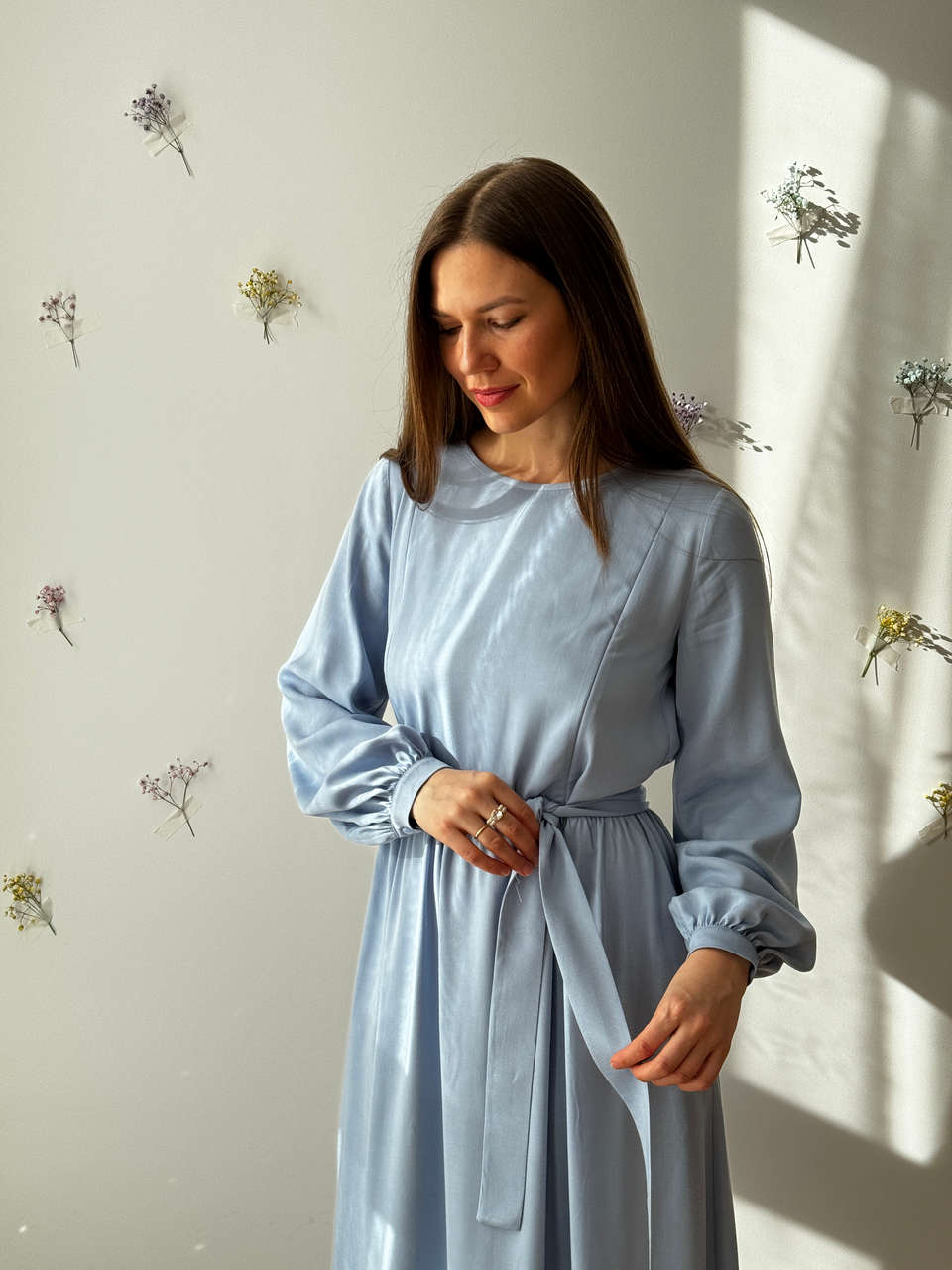 Платье Катарина для беременных и кормящих мам - голубой - 13