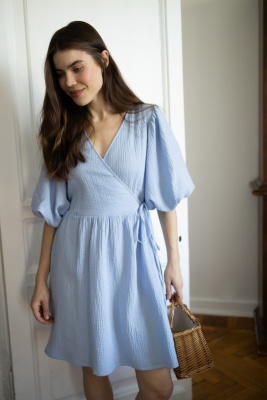 Платье Джульетта мини для беременных и кормящих мам - голубой - 0