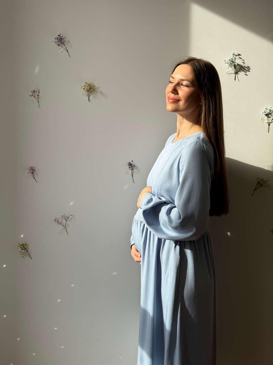Платье Катарина для беременных и кормящих мам - голубой - 6