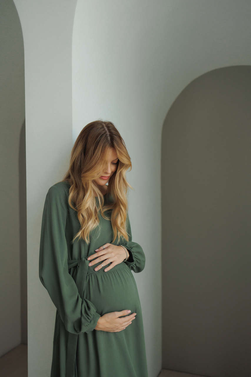 Платье Катарина для беременных и кормящих мам - базилик - 3