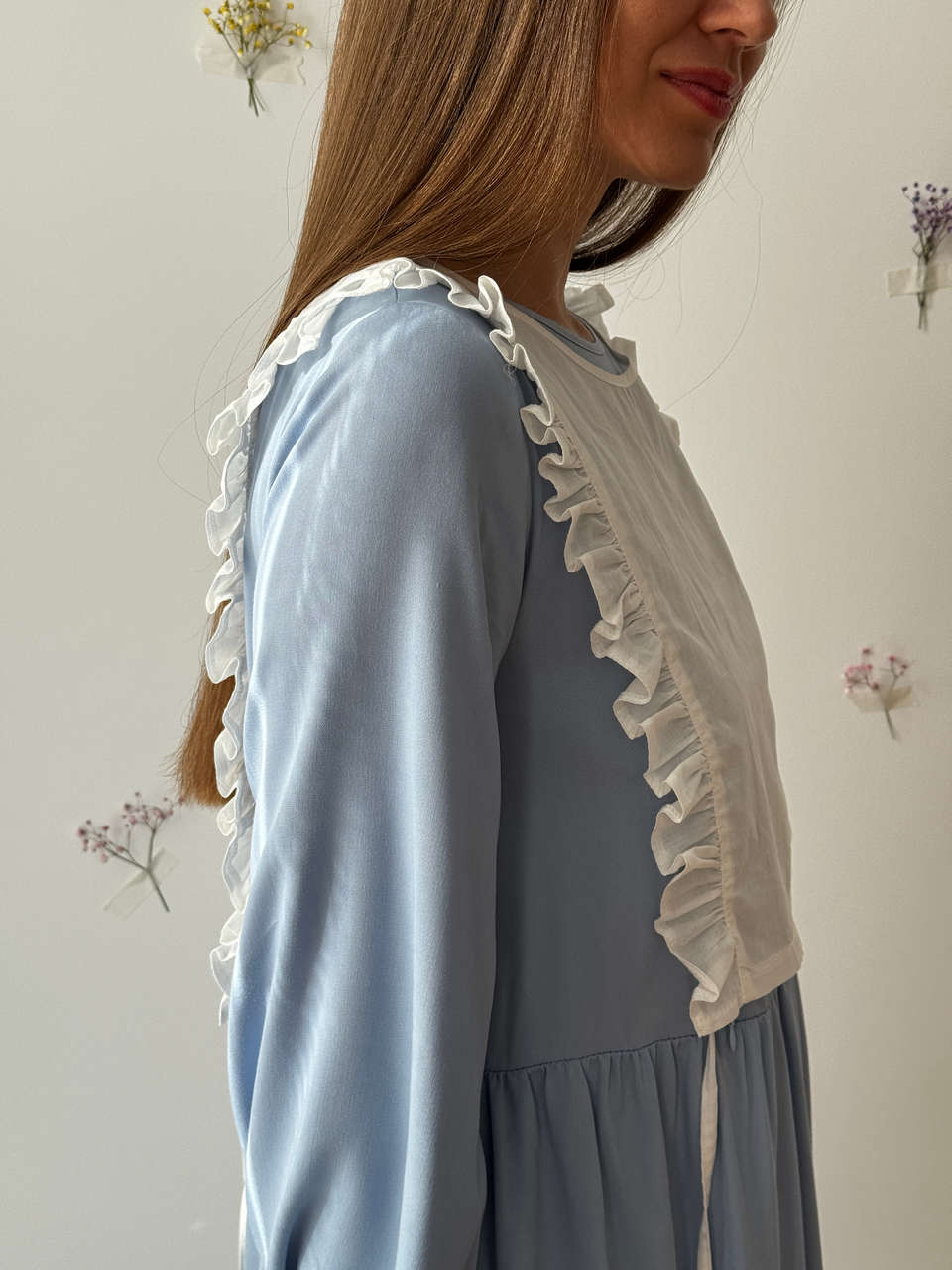 Платье Катарина для беременных и кормящих мам - голубой - 14