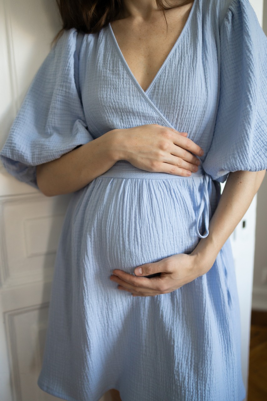 Платье Джульетта мини для беременных и кормящих мам - голубой - 7