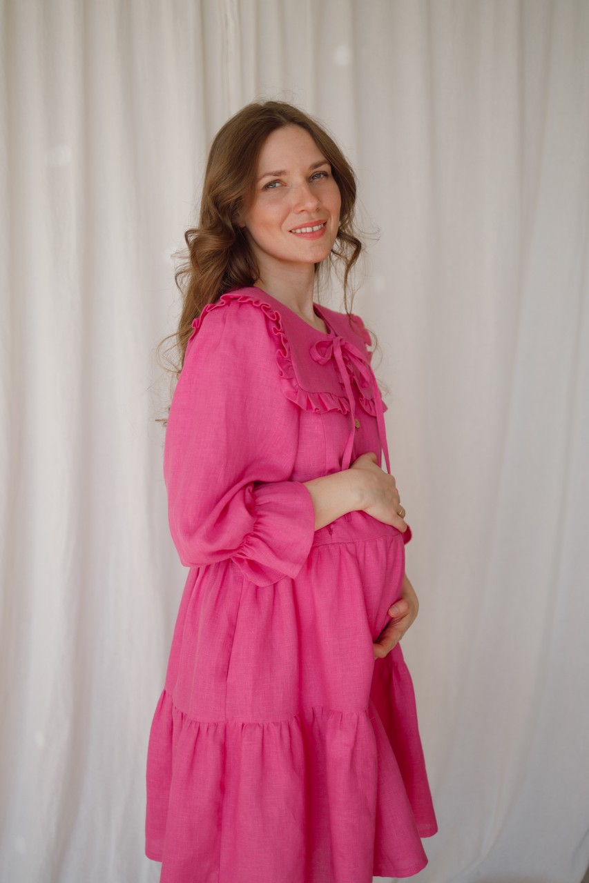 Платье Есения для беременных и кормящих мам - фуксия - 6