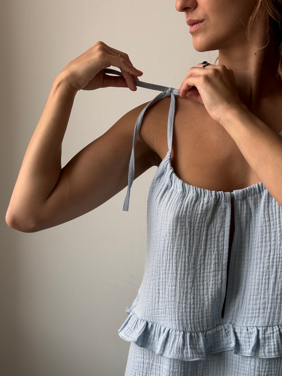 Ночная сорочка Эмили для беременных и кормящих мам - голубой - 2