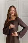 Платье Грэйс для беременных и кормящих мам - горький шоколад