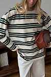 Лонгслив из пике в полоску для беременных и кормящих мам - айвори