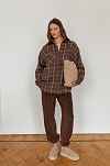 Рубашка в клетку для беременных и кормящих мам - шоколад