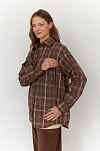 Рубашка в клетку для беременных и кормящих мам - шоколад