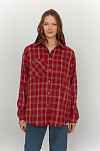 Рубашка в клетку для беременных и кормящих мам - брусника