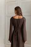 Платье Грэйс для беременных и кормящих мам - горький шоколад