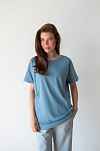 Футболка оверсайз для беременных и кормящих мам - пыльно-голубой