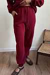 Брюки премиум утепленные - винный