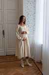 Платье Адель для беременных и кормящих мам - сливочный