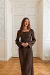 Платье Грэйс для беременных и кормящих мам - горький шоколад