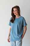 Футболка оверсайз для беременных и кормящих мам - пыльно-голубой