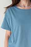 Футболка оверсайз для беременных и кормящих мам - пыльно-голубой