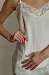 Топ с кружевом для беременных и кормящих мам - кремовый