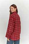 Рубашка в клетку для беременных и кормящих мам - брусника
