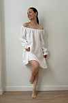 Ночная сорочка с рукавом Джейн для беременных и кормящих мам - айвори