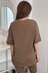 Футболка свободная для беременных и кормящих мам - мокко