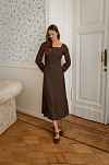 Платье Грэйс для беременных и кормящих мам - горький шоколад