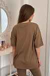Футболка свободная для беременных и кормящих мам - мокко