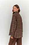 Рубашка в клетку для беременных и кормящих мам - шоколад