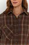 Рубашка в клетку для беременных и кормящих мам - шоколад