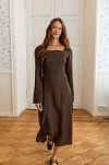 Платье Грэйс для беременных и кормящих мам - горький шоколад