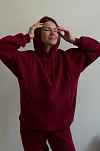 Худи Basic премиум утепленное для беременных и кормящих мам - винный