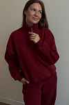 Толстовка премиум утепленная для беременных и кормящих мам - винный